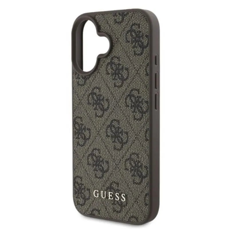 Guess 4G Classic – dėklas iPhone 16 (rudas)
