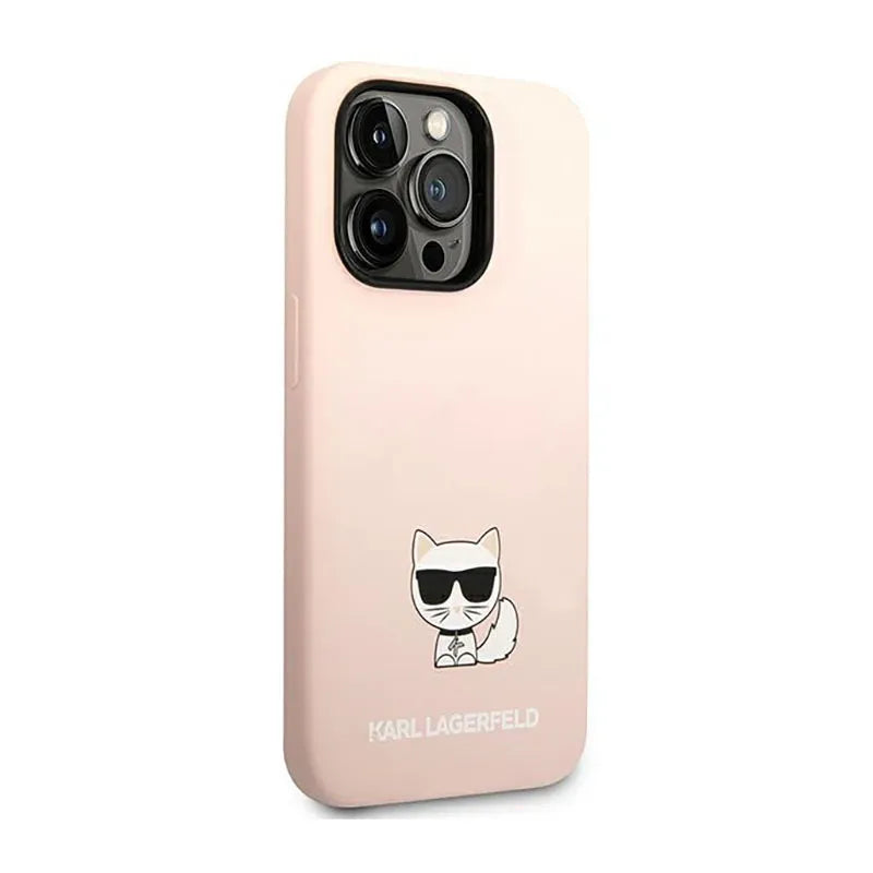 Karl Lagerfeld Choupette Body – dėklas skirtas iPhone 14 Pro (šviesiai rožinis)