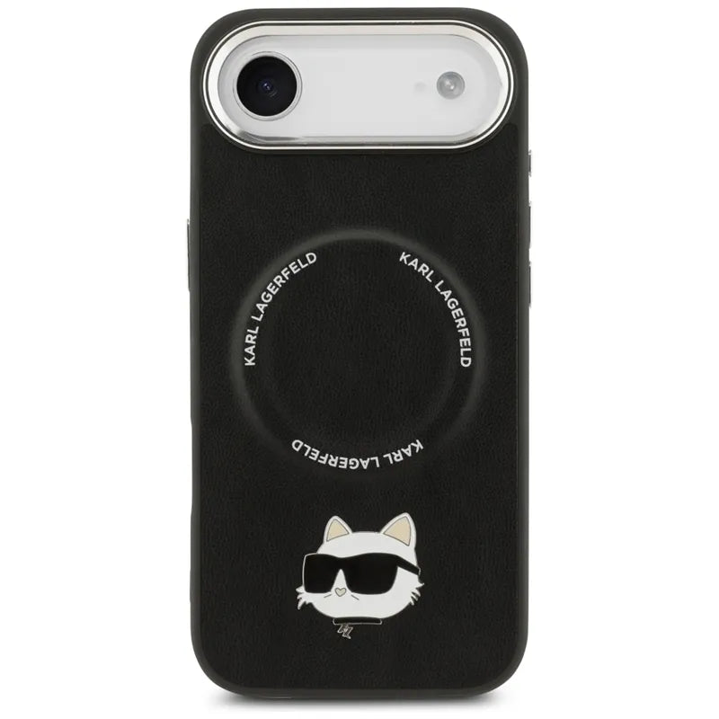 Karl Lagerfeld Choupette Pin MagSafe – dėklas iPhone Air (juodas)