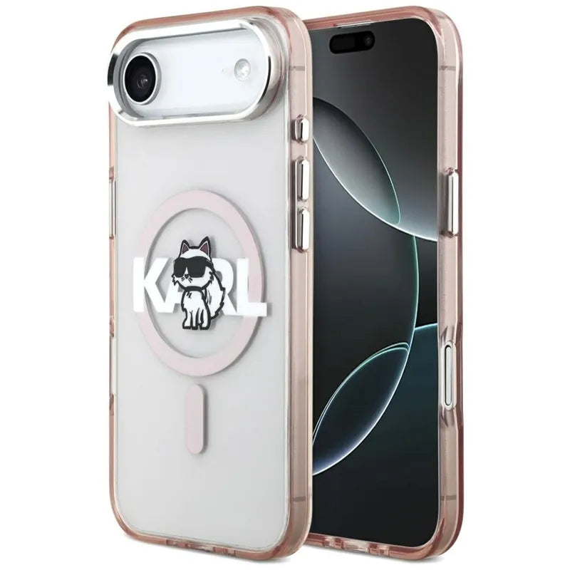 Karl Lagerfeld IML Choupette Sketch Logo MagSafe - Dėklas iPhone Air (rožinis)