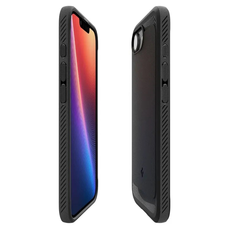 Spigen Rugged Armor Mag MagSafe – dėklas iPhone 17e / 16e (matinė juoda)