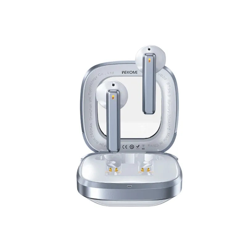 WEKOME VB09 Cyerin Series – belaidės „Bluetooth“ V5.3 TWS ausinės su įkrovimo dėklu (baltos)