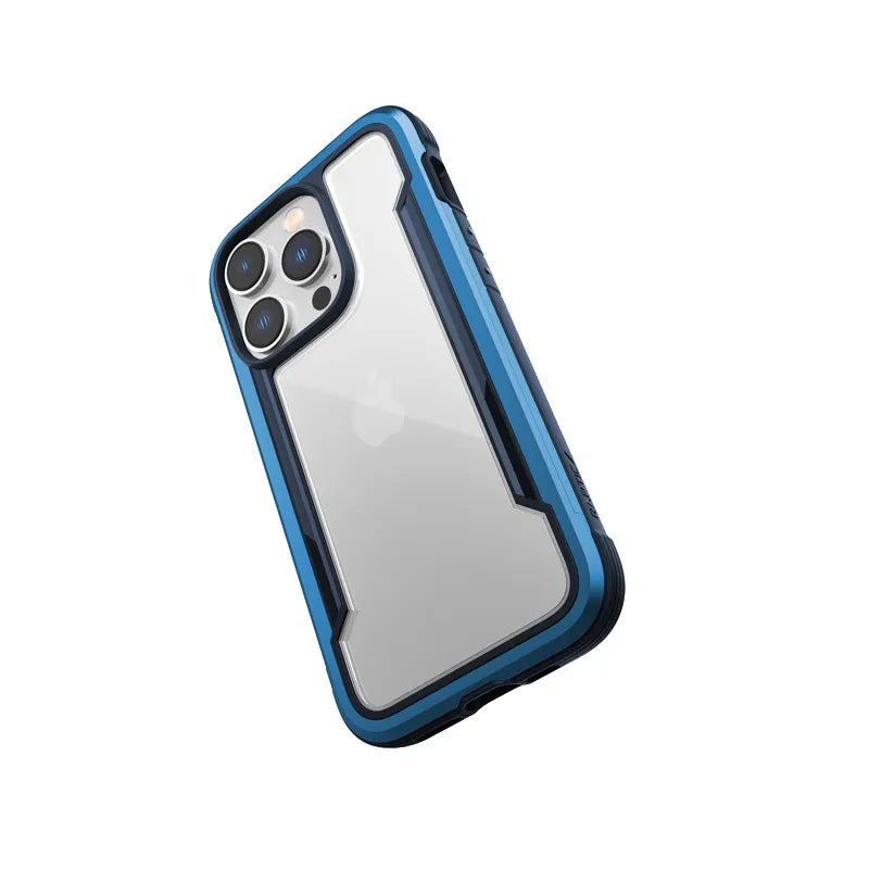 X-Doria Raptic Shield - aliuminis dėklas, skirtas iPhone 14 Pro (išbandytas atsparumas kritimui iš 3 m aukščio) (jūrinė mėlyna)