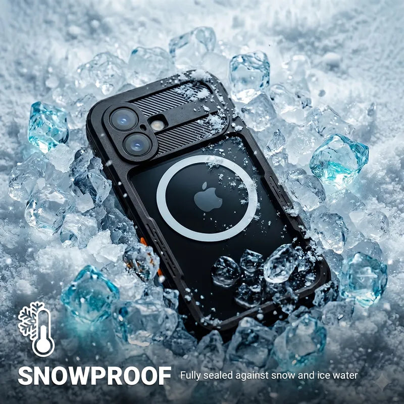 Crong Seal Cover - IP68 vandeniui atsparus dėklas, skirtas iPhone 17 (juodas)