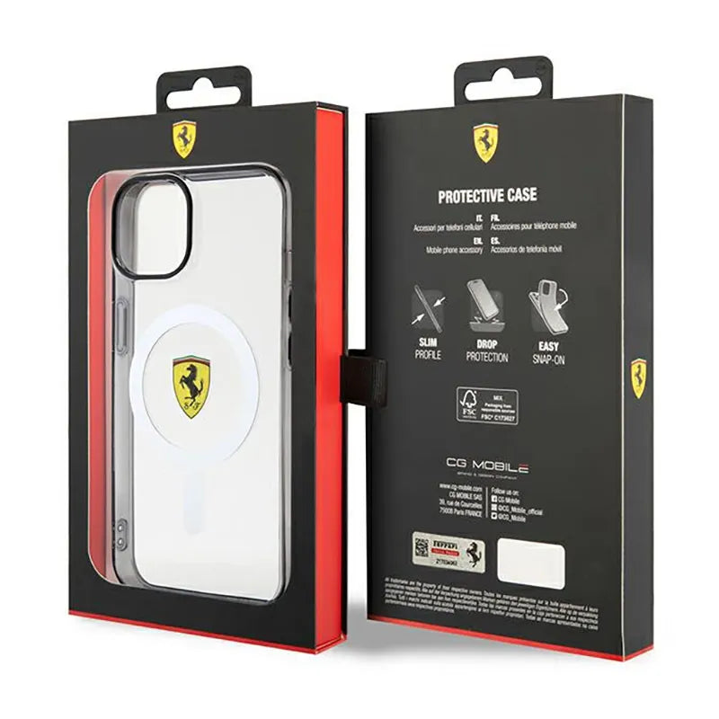 Ferrari Outline Magsafe - Dėklas, skirtas iPhone 14 Plus (skaidrus)
