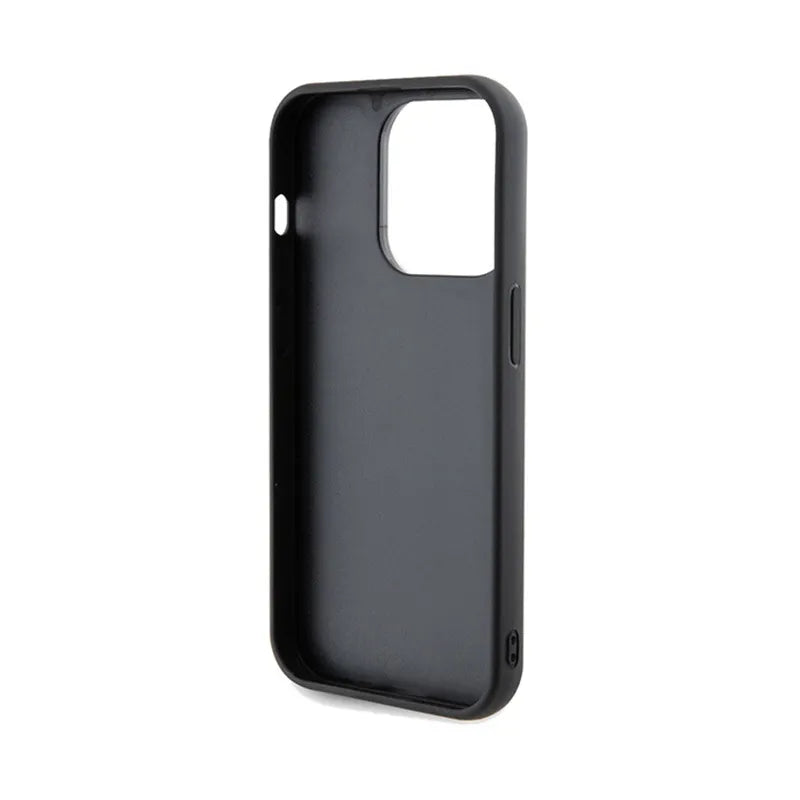 Guess Disco Metal Script – dėklas „iPhone 14 Pro“ (juodas)