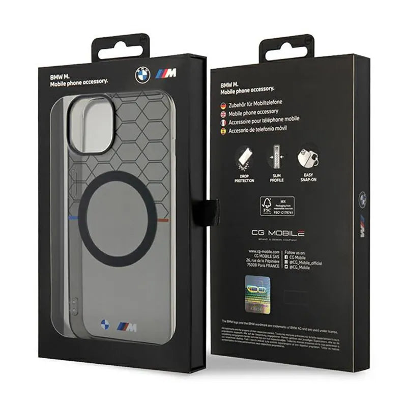 BMW Pattern MagSafe – dėklas iPhone 14 Plus (pilkas)