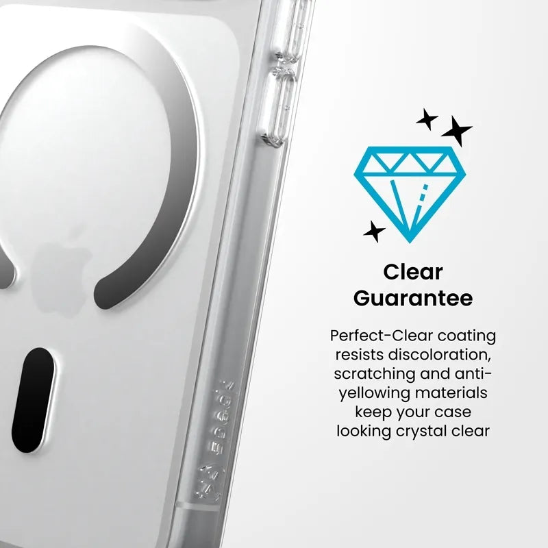Speck Presidio Perfect Clear MagSafe – dėklas, skirtas iPhone 18 Pro / 17 Pro (skaidrus)