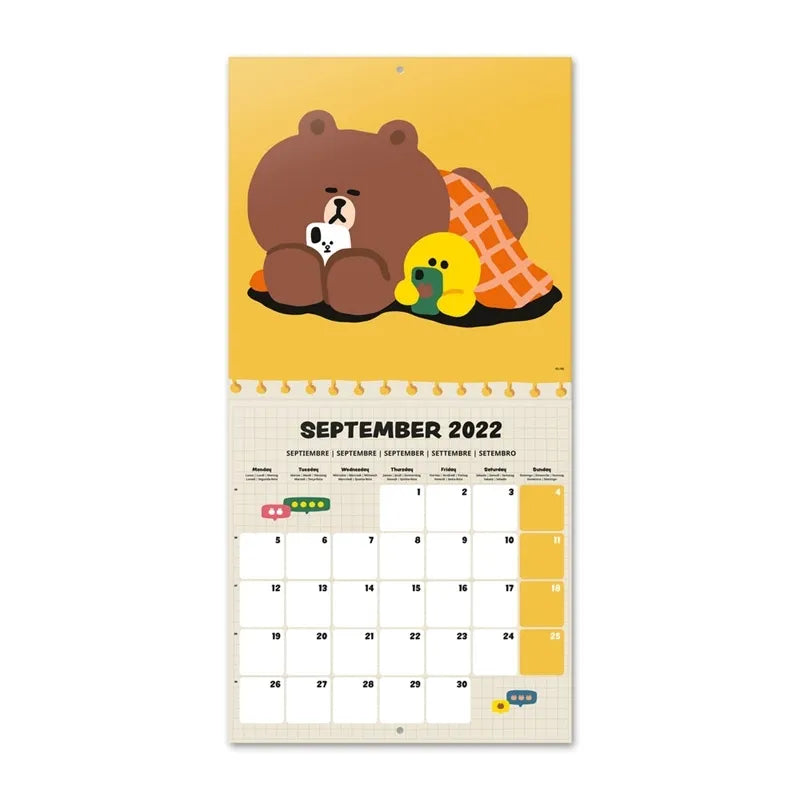 Line Friends – 2022 m. kalendorius, 30x30 cm