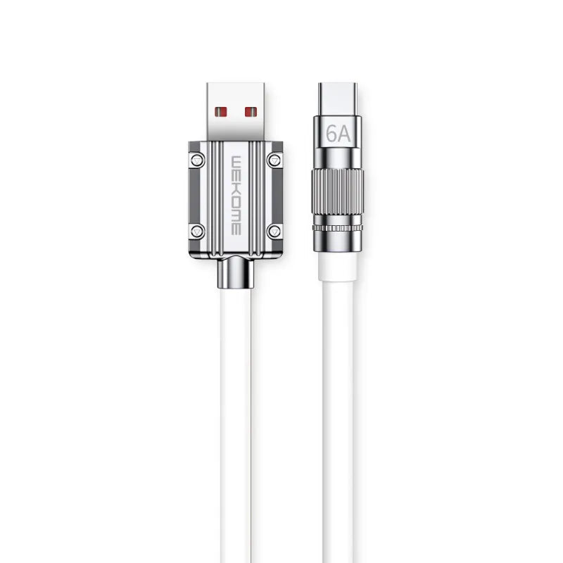 WEKOME WDC-186 Wingle Series – USB-A į USB-C greito įkrovimo laidas 1 m (baltas)