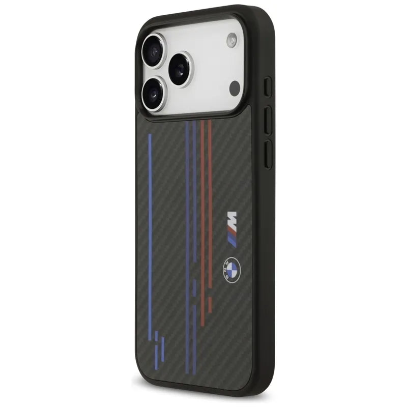 BMW M Kevlar Lines & Logo MagSafe dėklas – iPhone 17 Pro Max (juodas)