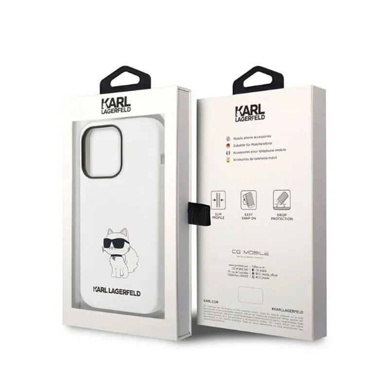 Karl Lagerfeld Silicone NFT Choupette – dėklas iPhone 14 Pro (baltas)