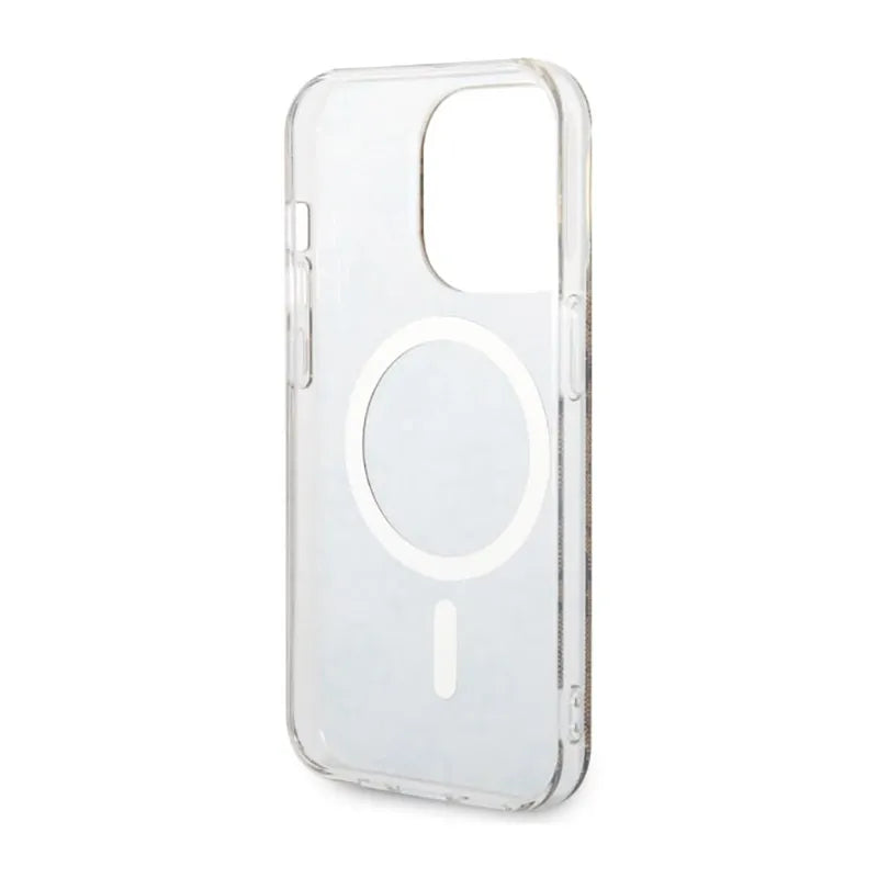 Guess 4G MagSafe – dėklas iPhone 14 Pro (rudos spalvos)
