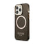 Guess Gold Outline Translucent MagSafe – dėklas iPhone 13 Pro Max (juodas)