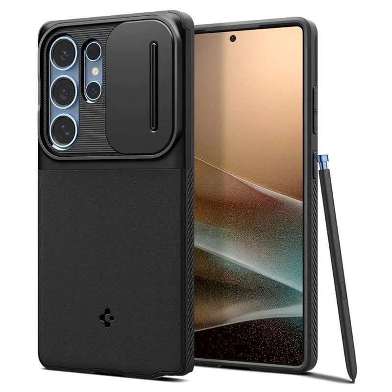 Spigen Optik Armor – dėklas Samsung Galaxy S25 Ultra telefonui (juodas)