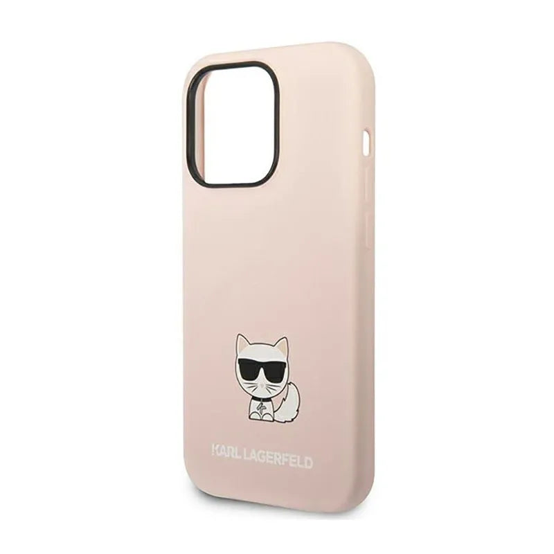 Karl Lagerfeld Choupette Body – dėklas skirtas iPhone 14 Pro (šviesiai rožinis)