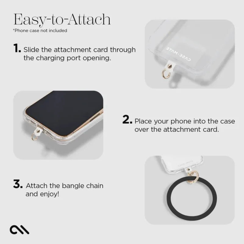 Case-Mate Phone Bangle – riešo dirželis išmaniesiems telefonams (juodas)