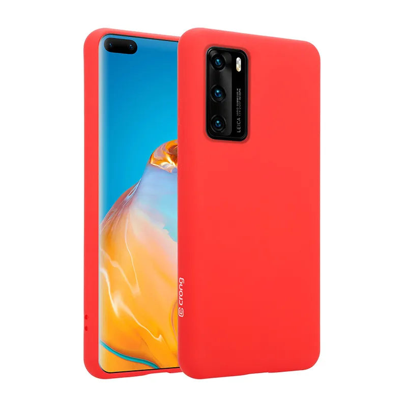 Crong Color Cover – dėklas Huawei P40 telefonui (raudonas)