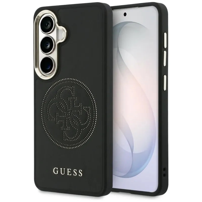 Guess Perforated Logo MagSafe – Samsung Galaxy S26 dėklas (juodas)