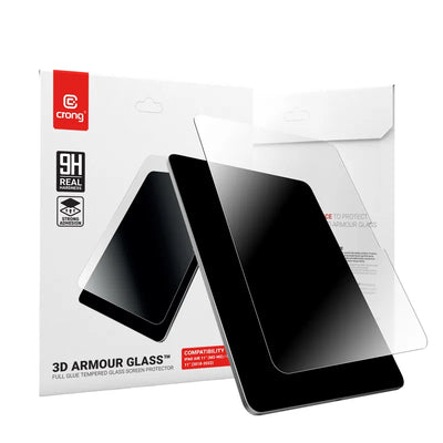 „Crong 3D Armor Glass“ – grūdintas stiklas „iPad Air 11“ (2026–2024) / „iPad Pro 11“ (2022–2018)