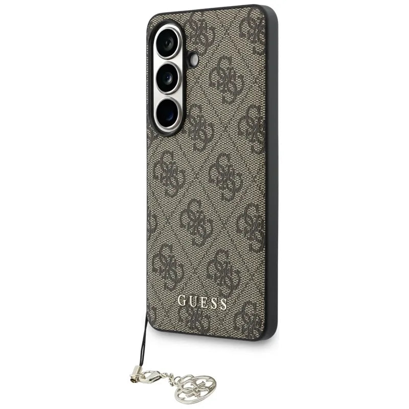 Guess 4G Classic Logo Charm MagSafe – dėklas Samsung Galaxy S26 (rudos spalvos)