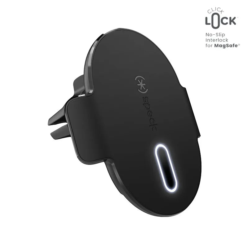 Speck Charging Vent Mount + ClickLock - MagSafe belaidžio įkrovimo automobilinis laikiklis (juodas)