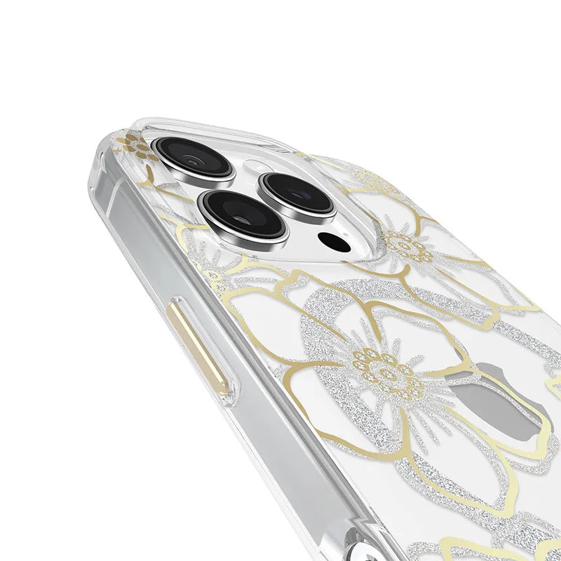 Case-Mate Floral Gems MagSafe – dėklas iPhone 16 Pro (auksinis)