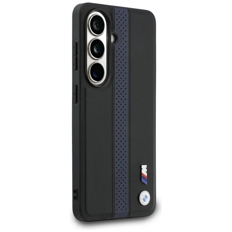 BMW M Perforated Stripe Logo MagSafe – Samsung Galaxy S26 dėklas (mėlynas)
