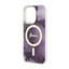 Guess Golden Marble MagSafe – dėklas iPhone 14 Pro (violetinis)