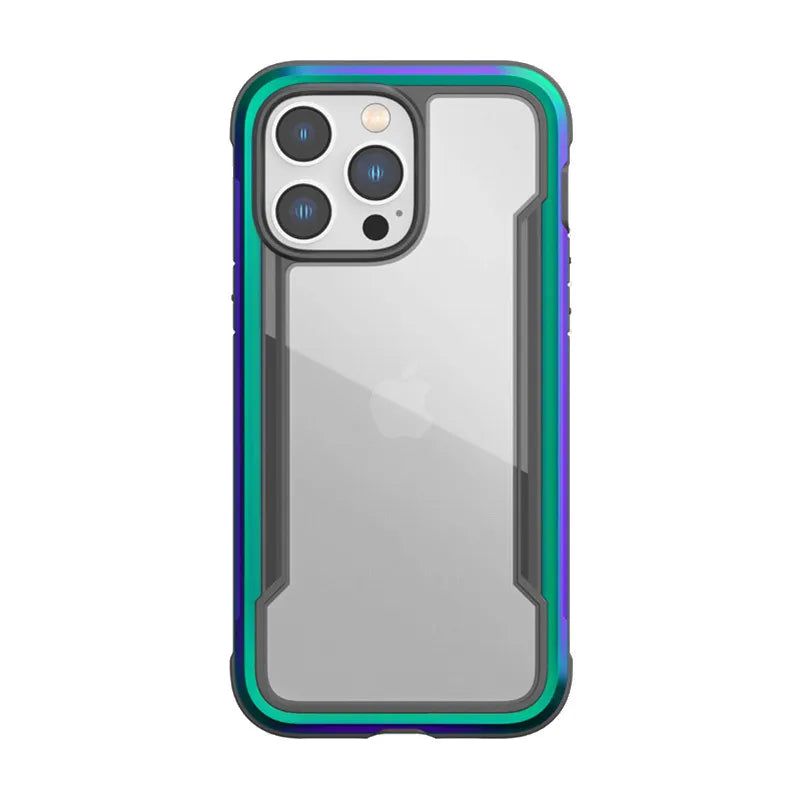 X-Doria Raptic Shield – aliumininis dėklas, skirtas iPhone 14 Pro Max (atlaiko kritimą iš 3 m) (vaivorykštinis)