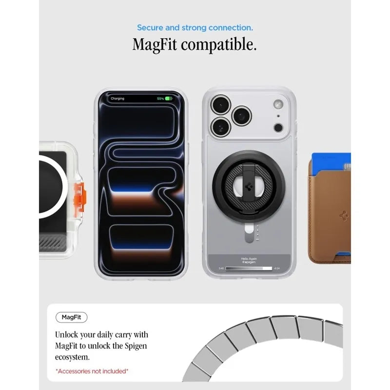 Spigen Ultra Hybrid Mag MagSafe – dėklas, skirtas iPhone 18 Pro Max / 17 Pro Max (Classic Silver)