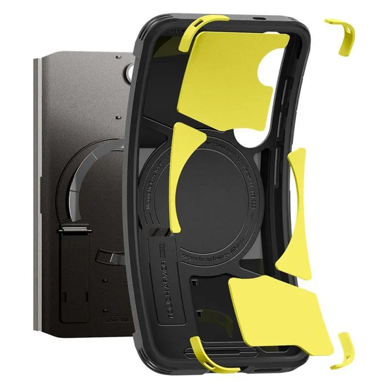 Spigen Tough Armor MagSafe – dėklas Samsung Galaxy S25 (juodas)