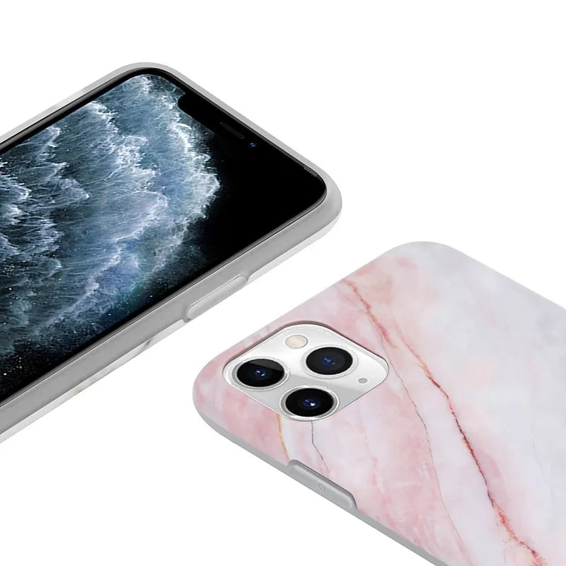 Crong Marble dėklas – dėklas „iPhone 11 Pro“ (rožinis)