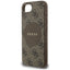 Guess 4G Circle Classic Logo MagSafe dėklas, skirtas iPhone 16e (ruda)