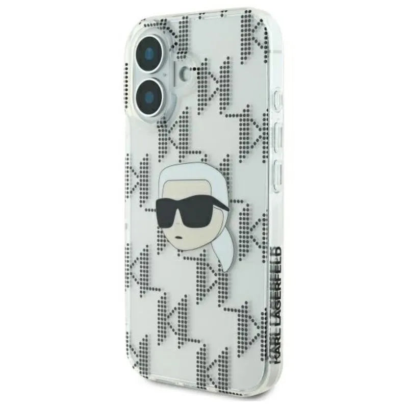 Karl Lagerfeld IML Karl Head Electroplated – dėklas iPhone 16 telefonui (skaidrus)