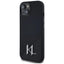 Karl Lagerfeld Silicone Shadow Metal Initial MagSafe – dėklas iPhone 15 (juodas)