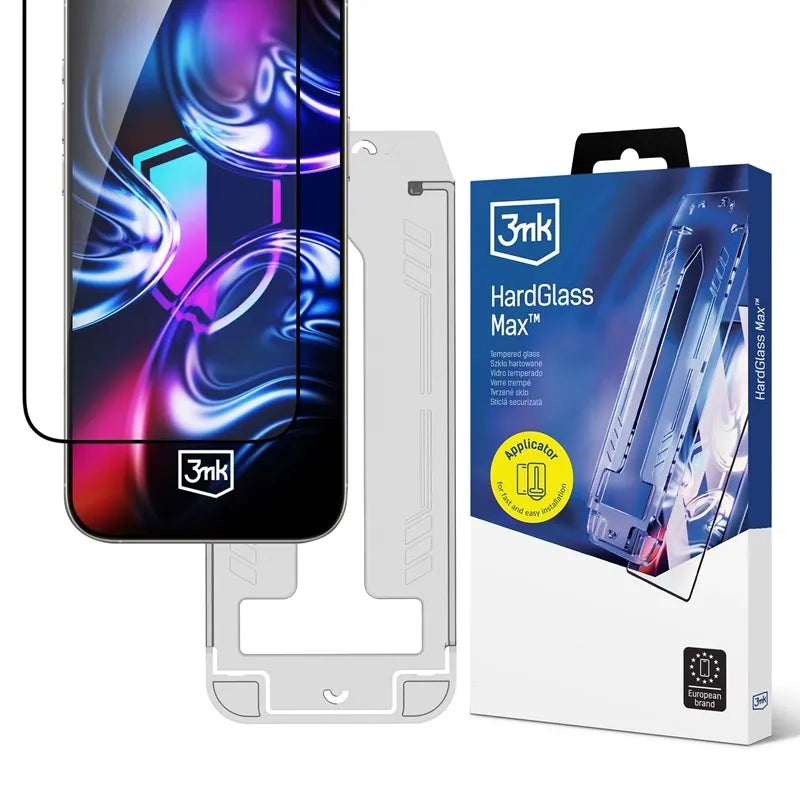 3mk HardGlass Max – grūdintas stiklas su aplikatoriumi, skirtas iPhone Air (juodas)