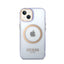 Guess Gold Outline Translucent MagSafe – dėklas iPhone 14 telefonui (violetinis)