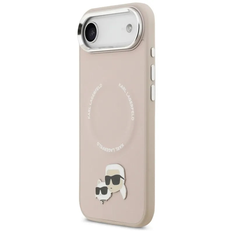 Karl Lagerfeld Karl & Choupette Pins MagSafe – Dėklas iPhone Air (rožinis)