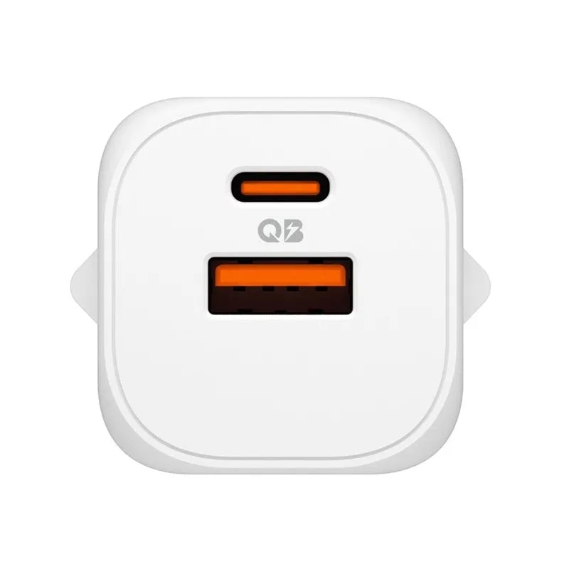 Spigen Essential EE352EU GaN Pro – USB-C + USB-A 35W sieninis įkroviklis (Baltas)