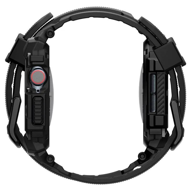 Spigen Rugged Armor Pro - Dirželis su dėklu Apple Watch 10 46 mm (matinė juoda)
