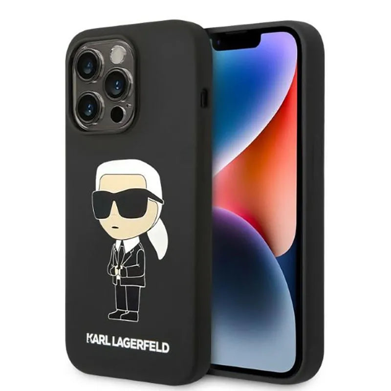 Karl Lagerfeld Silicone NFT Ikonik MagSafe - dėklas iPhone 14 Pro (juodas)