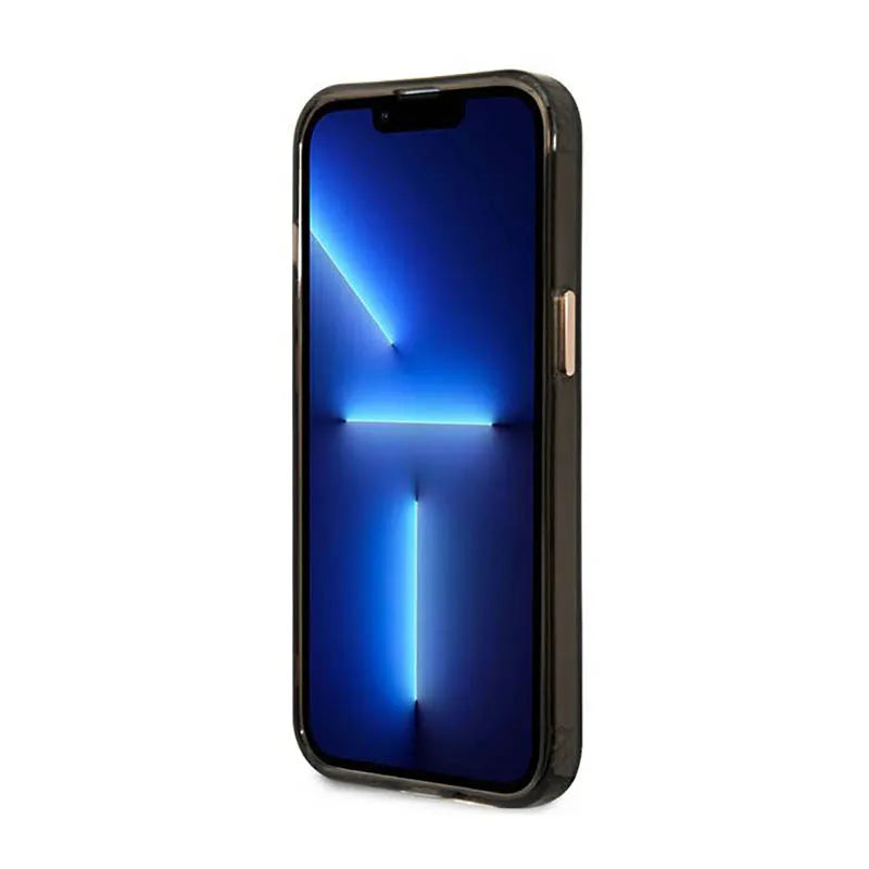 Guess Gold Outline Translucent MagSafe – dėklas iPhone 13 Pro Max (juodas)
