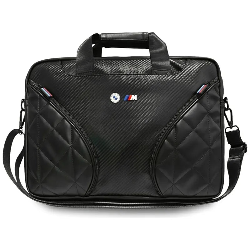 BMW Carbon Pockets & Metal Logo – 16" nešiojamojo kompiuterio krepšys (juodas)