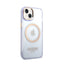 Guess Gold Outline Translucent MagSafe – dėklas iPhone 14 telefonui (violetinis)