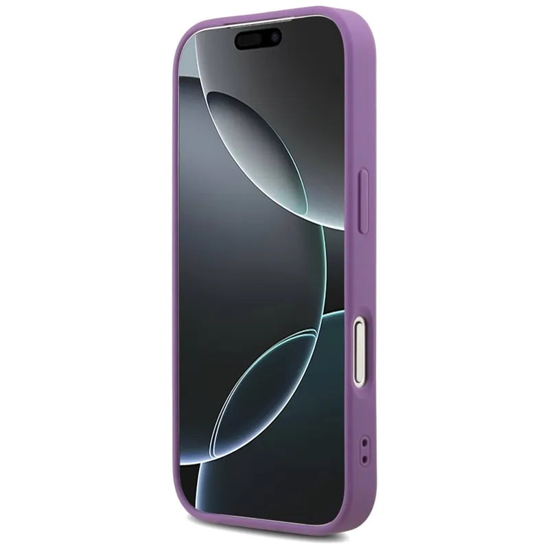 „Guess Fixed Glitter Big 4G“ – dėklas „iPhone 17 Pro“ (alyvinis)