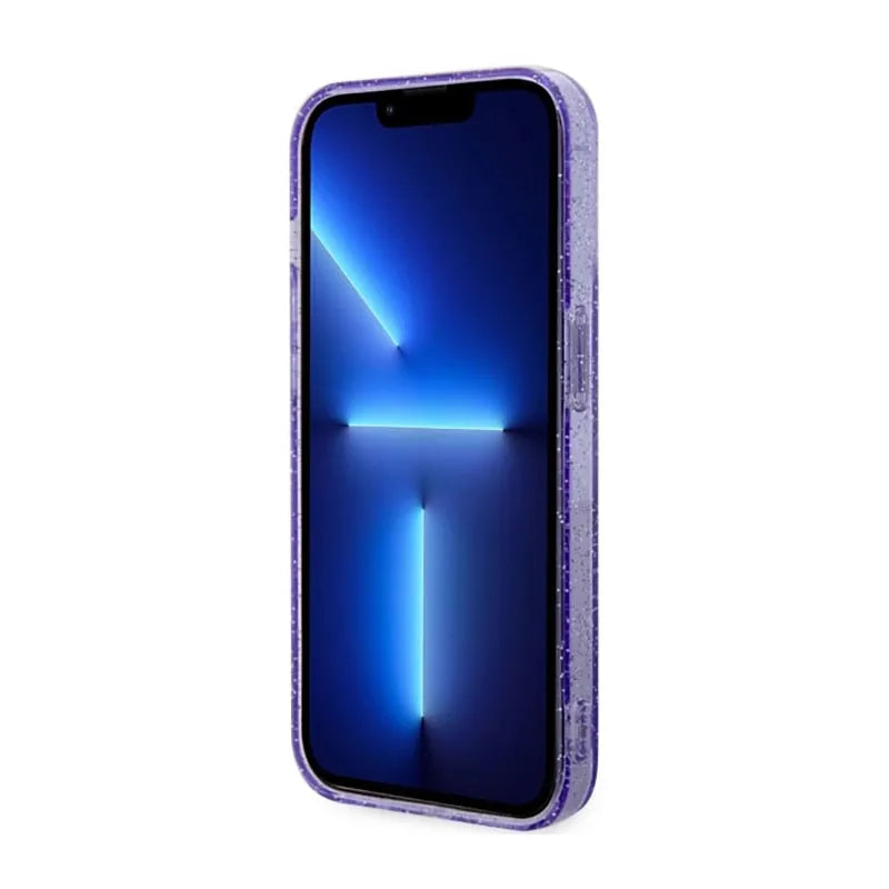 Guess Glitter Gold MagSafe – dėklas iPhone 14 Pro Max (violetinis)
