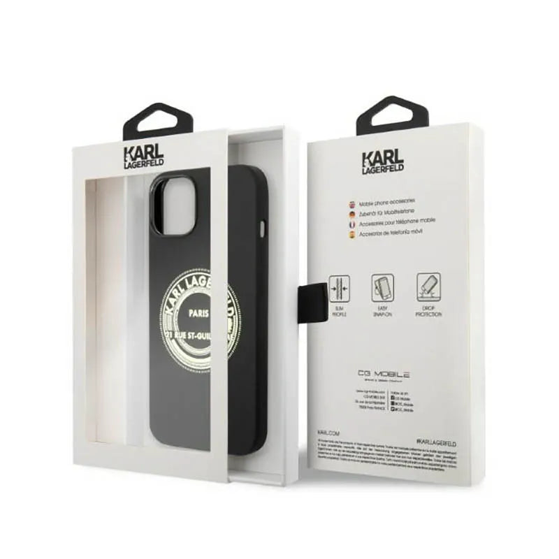 Karl Lagerfeld Silicone RSG – Dėklas iPhone 14 Plus (juodas)