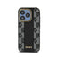 DKNY Leather Checkered Mono Pattern MagSafe – dėklas iPhone 15 Pro telefonui (juodas)