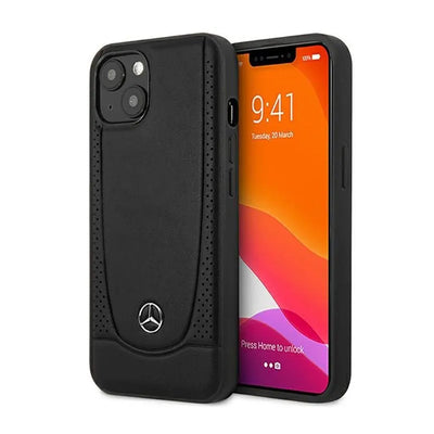 Mercedes Leather Urban Line - Dėklas iPhone 14 Plus (Juodas)